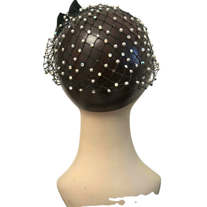 Vintage 1950s-60s Beaded Snood Hair Fascinator