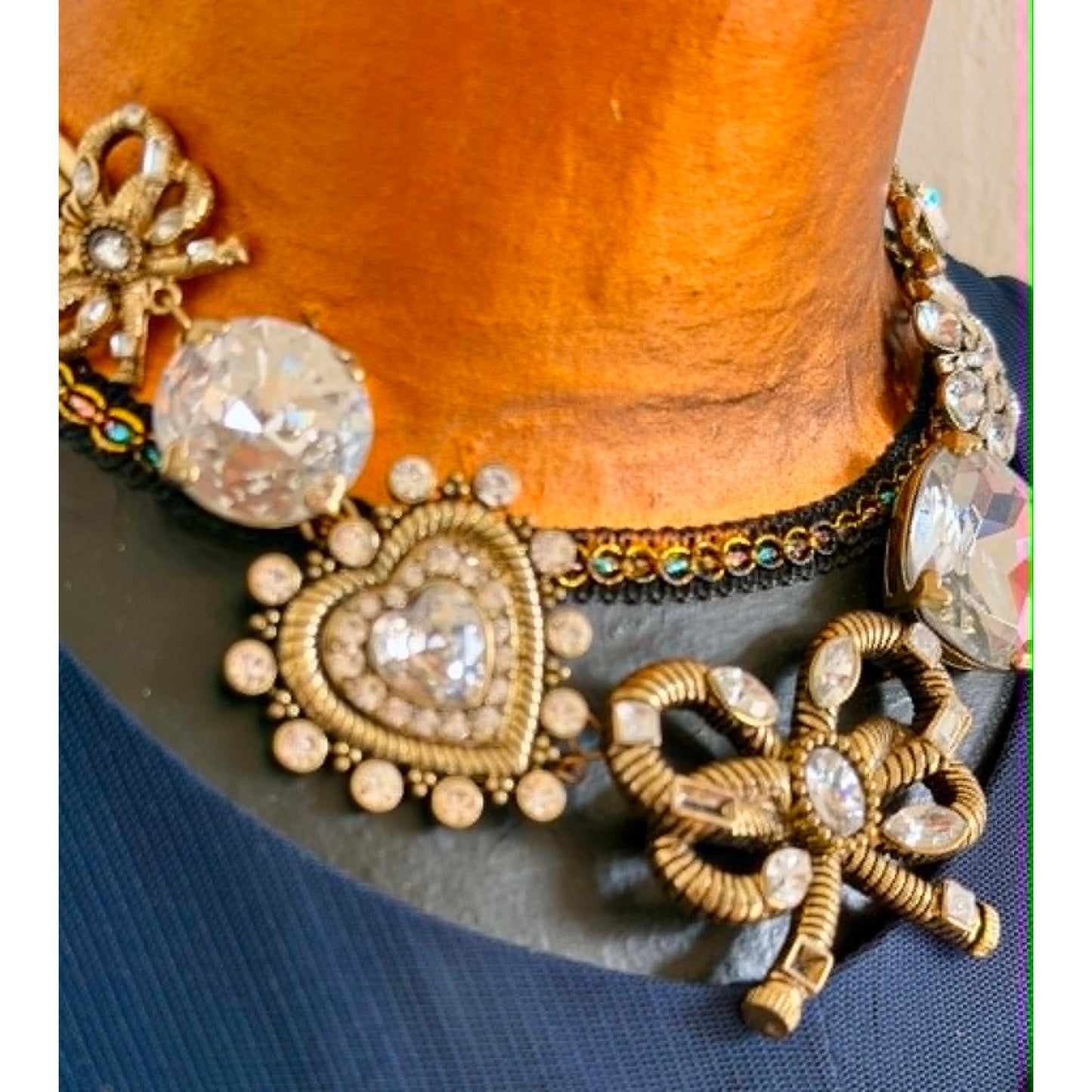 Vintage Betsey Johnson Rhinestone Statement Necklace