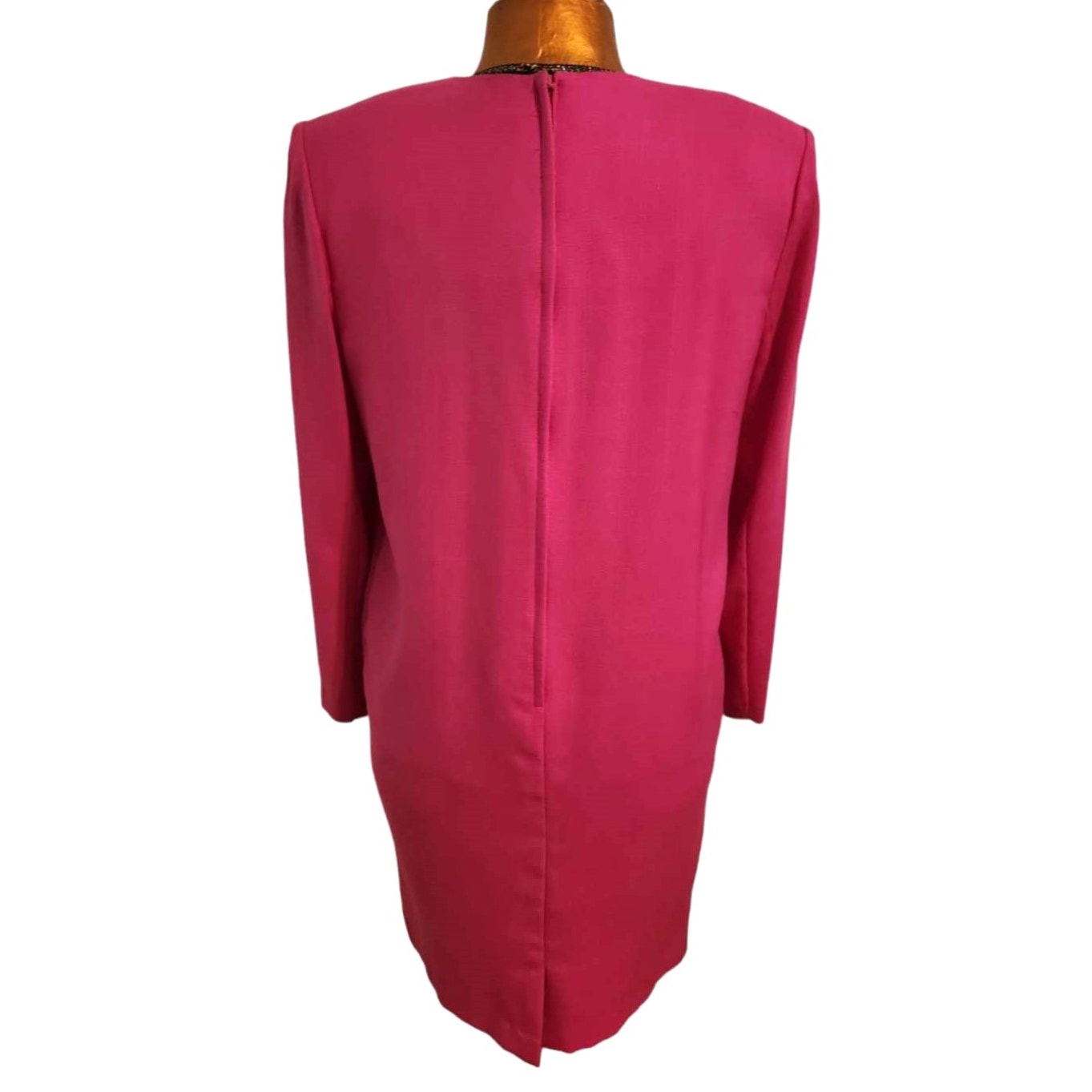 ONLY ONE!!! Vintage Depeche Hot Pink Wool Crepe Dress Coat with Gold Buttons ~ Size 10