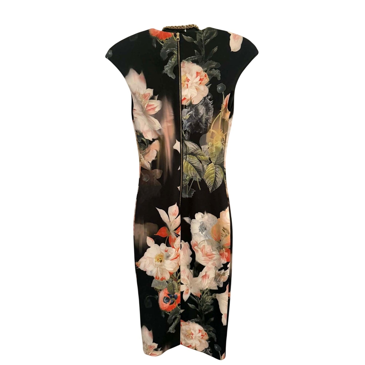 Ted Baker London Black Candiss Opulent Bloom Print Midi Dress Size 0