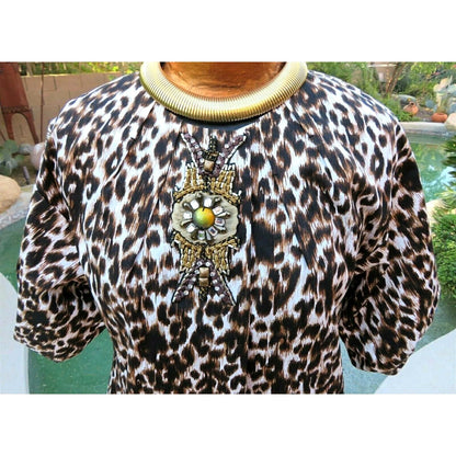 ONLY ONE!!! Vintage SoCal by St. John Leopard Animal Print Knit Jacket Dress Tunic