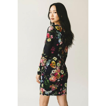 ONLY ONE!!! Ted Baker London Izzie Black Floral Knot Front Dress ~ Size 2
