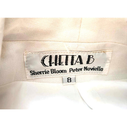 ONLY ONE!!! Vintage Chetta B Cream Grommet-Detail Skirt Suit ~ Size 8