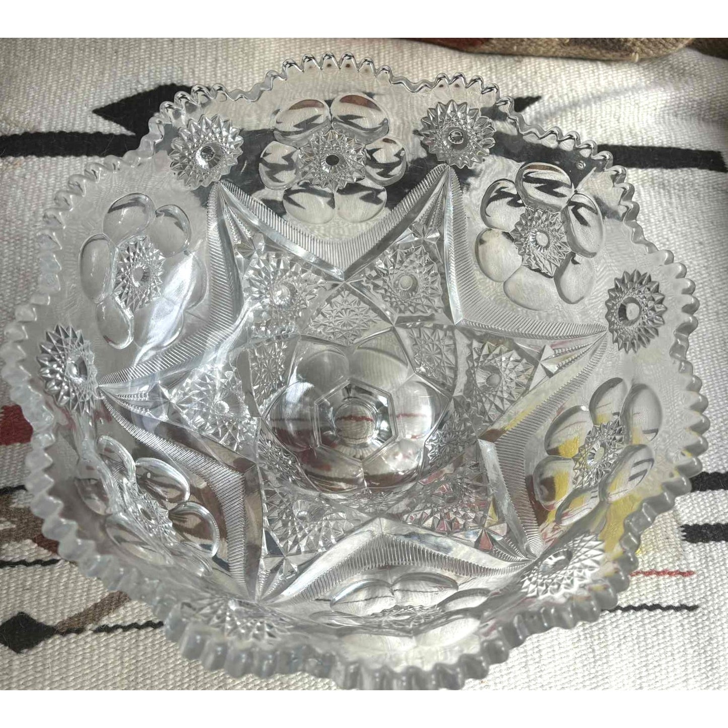 ONY ONE!!! Antique Early American Crystal Pedestal Bowl 1890s–1910s