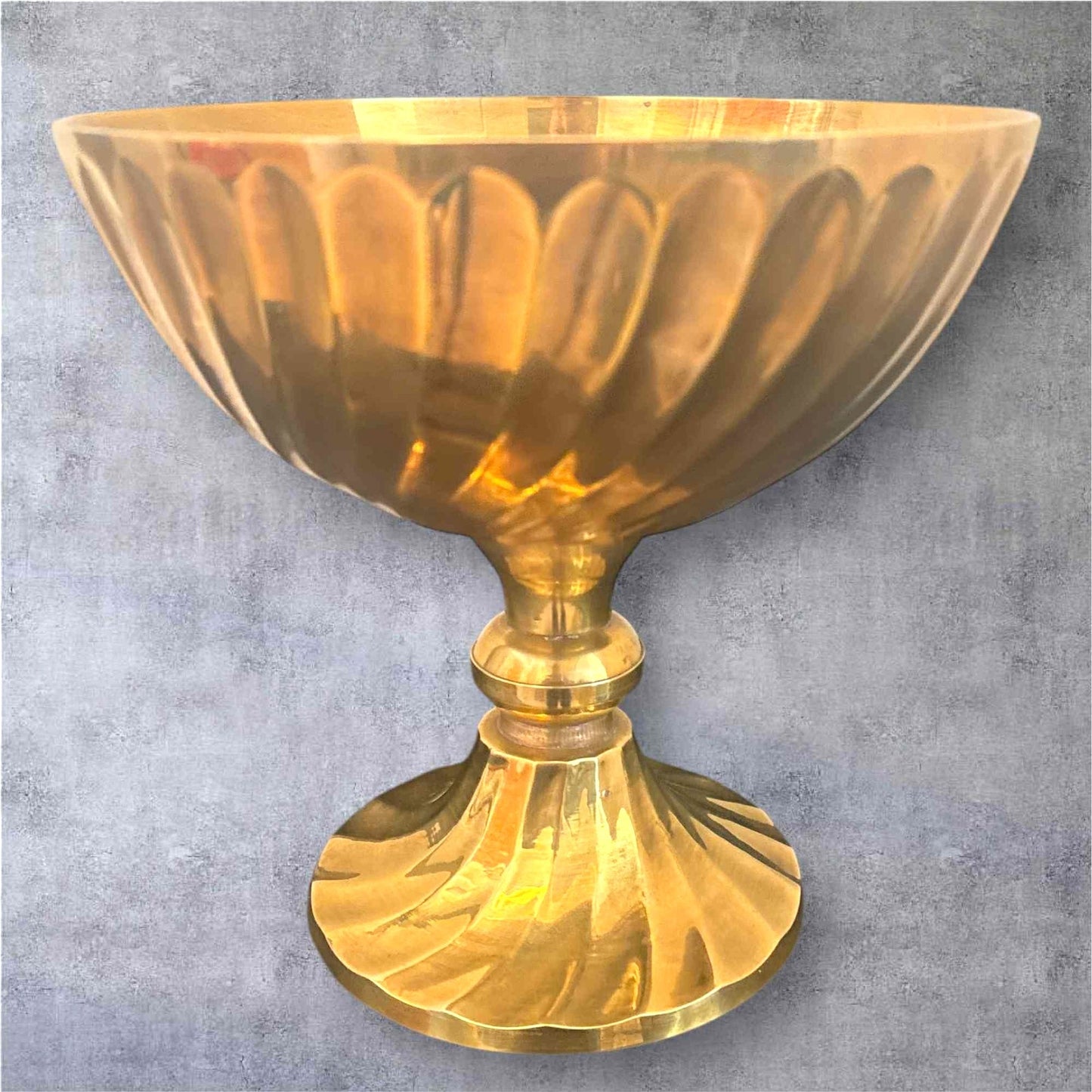 ONLY ONE!!! Vintage Brass Compote MCM Fluted Bowl