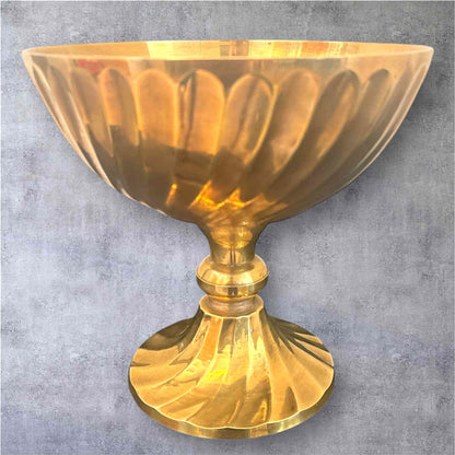 ONLY ONE!!! Vintage Brass Compote MCM Fluted Bowl