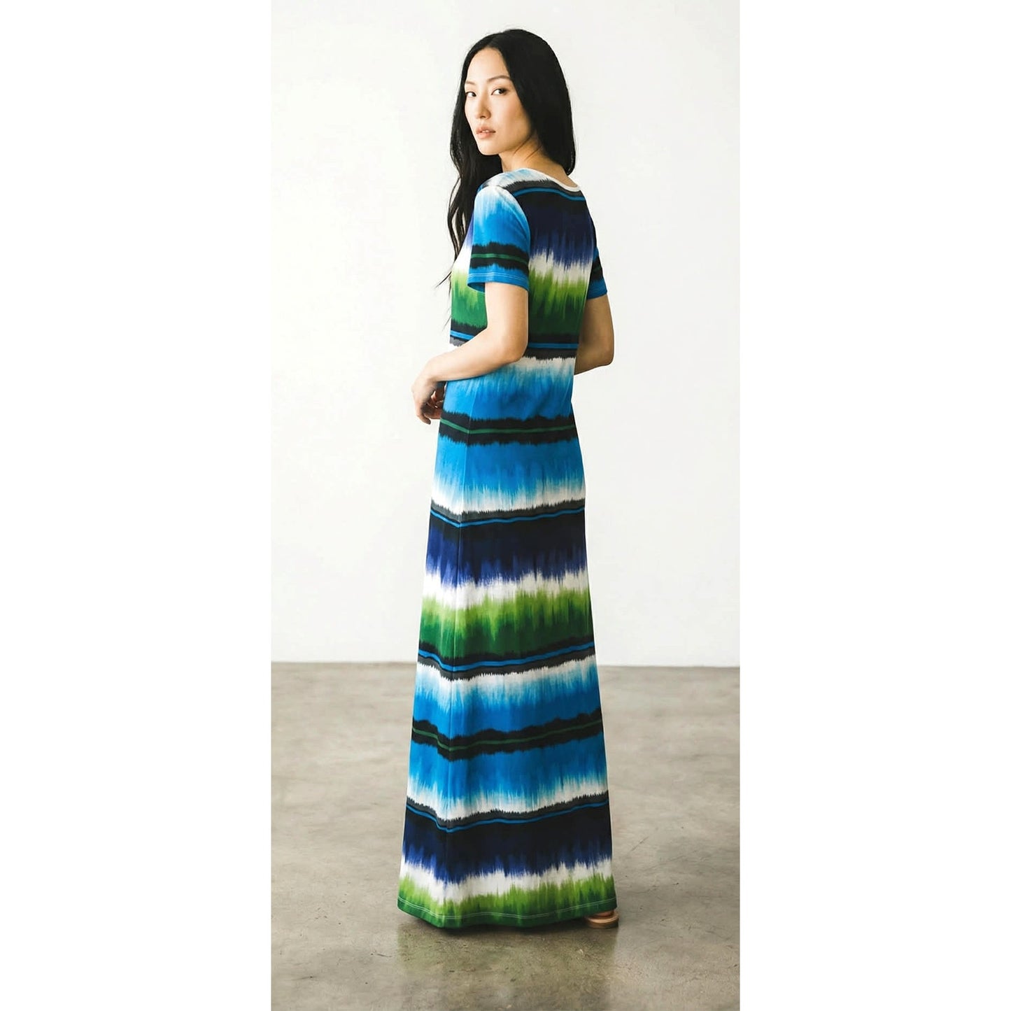 Tommy Bahama Ocean Stripe Maxi Dress – Size S Tall