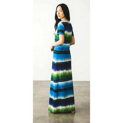 Tommy Bahama Ocean Stripe Maxi Dress – Size S Tall