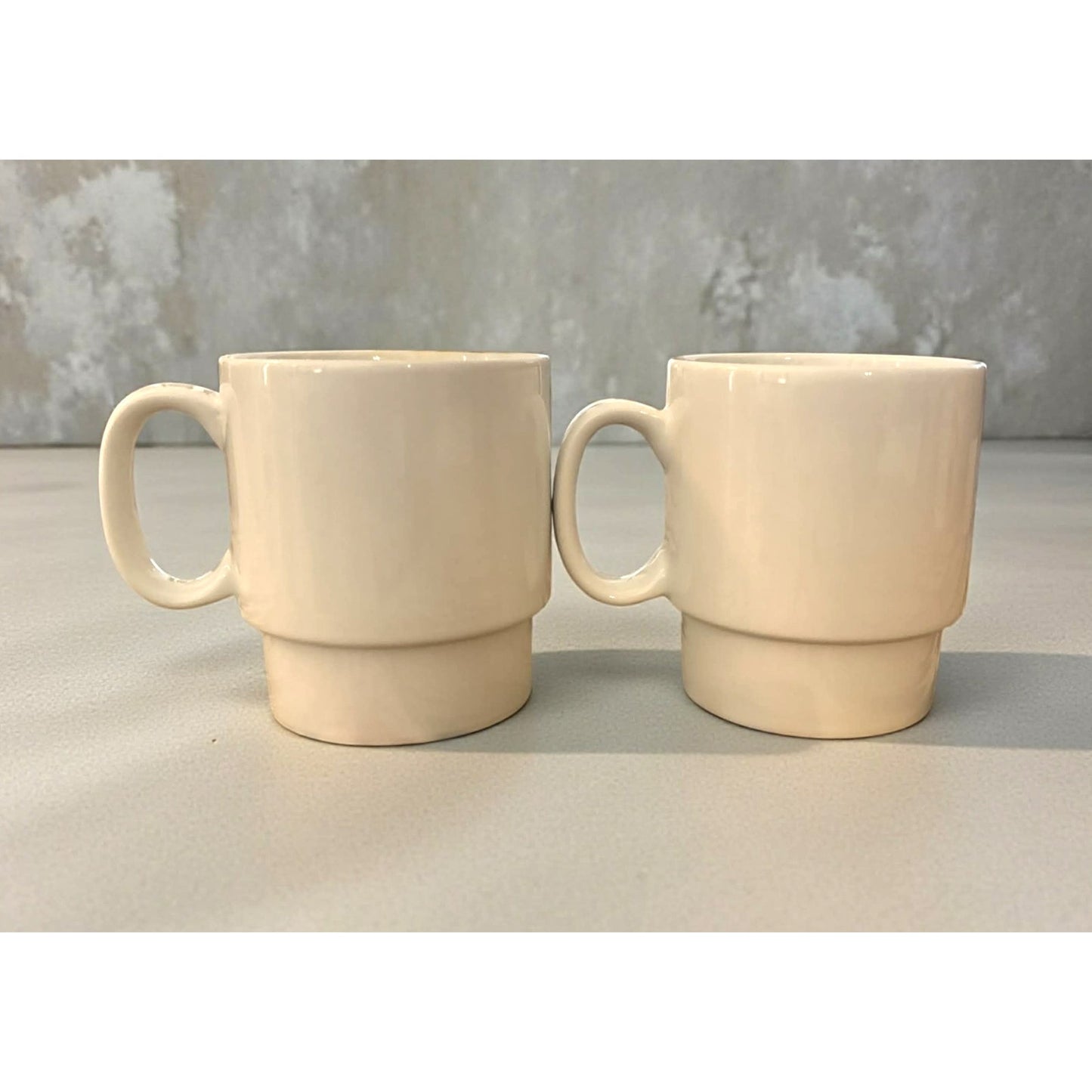 Crate & Barrel Bauhaus II White Porcelain Coffee Mugs – Set of 2