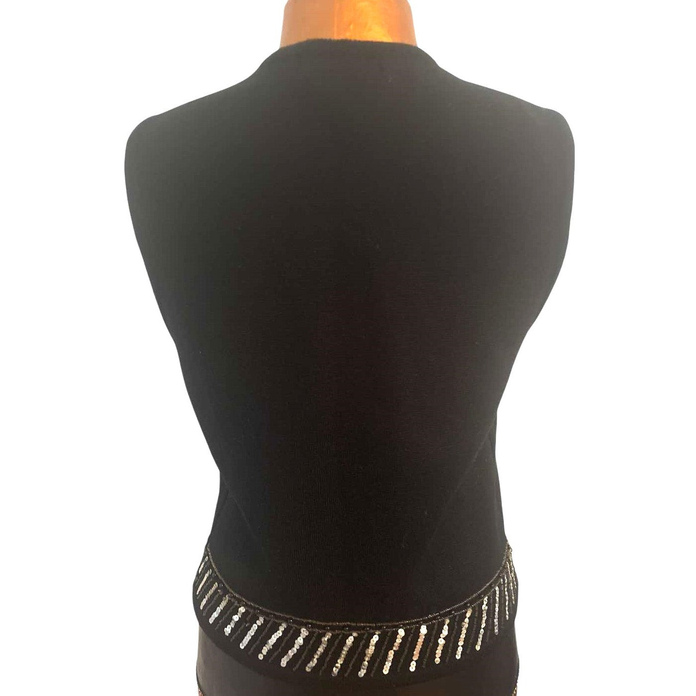 ONLY ONE!!! Vintage 1980s OUTLANDER Black Wool Vest w/Sequins Size M