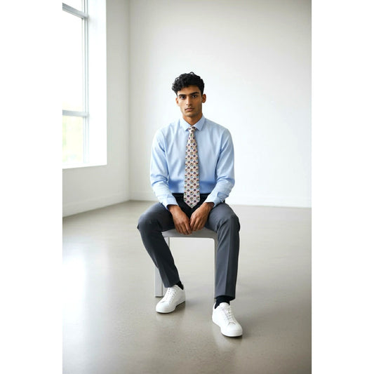 ONLY ONE!!! Emilio Pucci Firenze Lavender Ornate Colorful Silk Tie