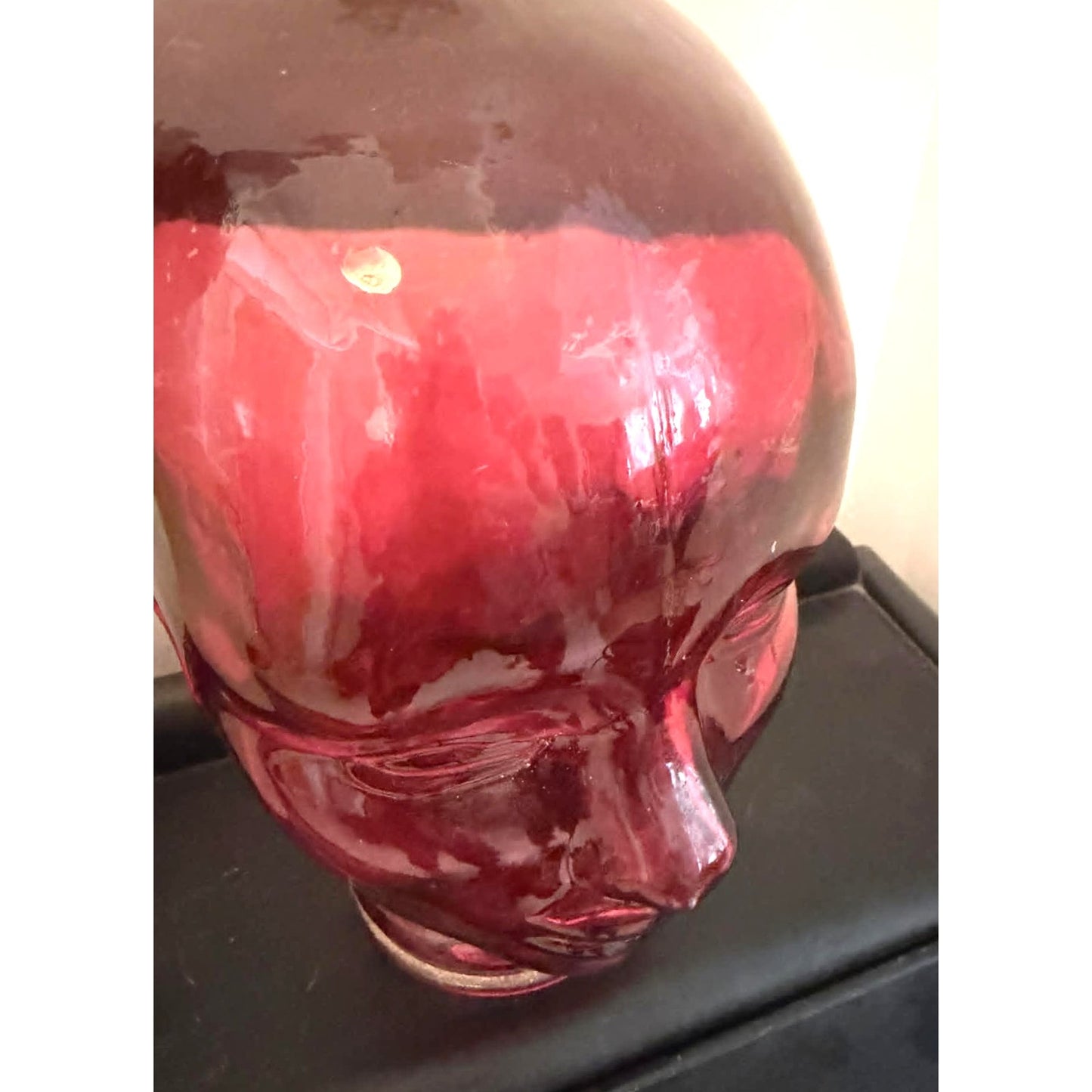 Vintage Cranberry Red Pink Glass Mannequin Head