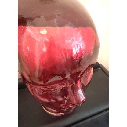 Vintage Cranberry Red Pink Glass Mannequin Head