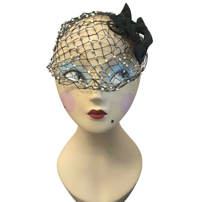 Vintage 1950s-60s Beaded Snood Hair Fascinator