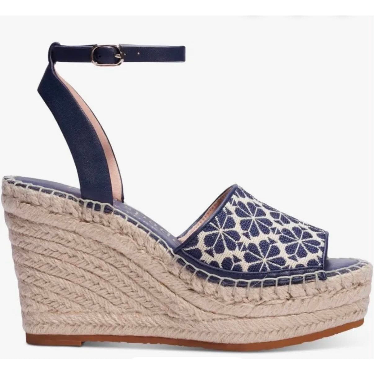Kate Spade Fab Spade Flower Jacquard Espadrille Wedge Sandals 9.5M