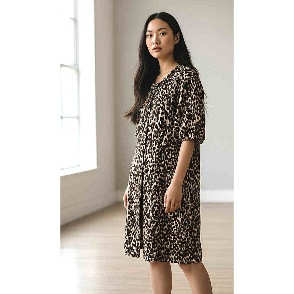 ONLY ONE!!! Vintage SoCal by St. John Leopard Animal Print Knit Jacket Dress Tunic