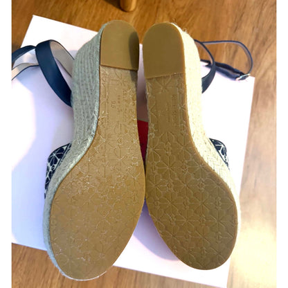 Kate Spade Fab Spade Flower Jacquard Espadrille Wedge Sandals 9.5M