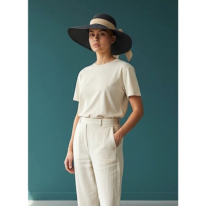 Scala Pronto Black Wide Brim Resort Sun Hat With Oversized Bow Detail