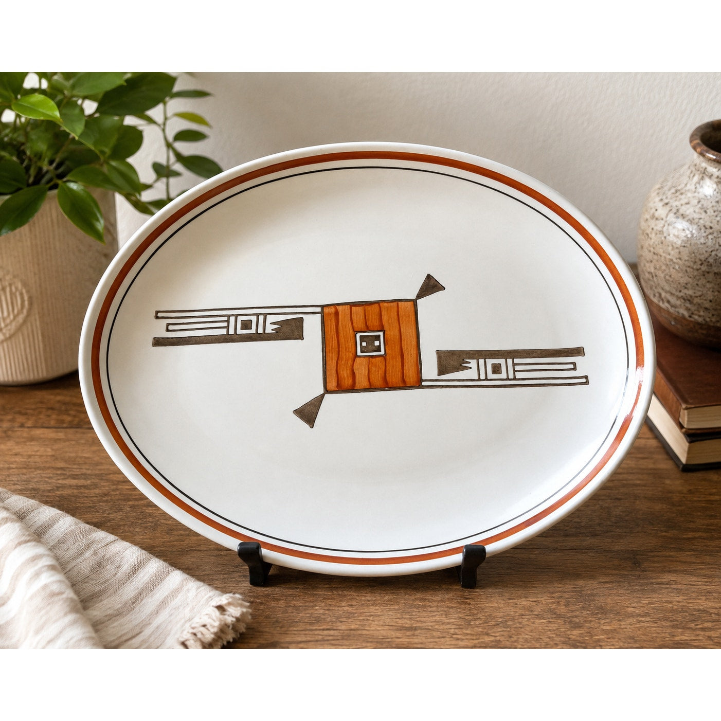 Vintage Metlox Vernon Ware Mid-Century Modern Ceramic Serving Platter