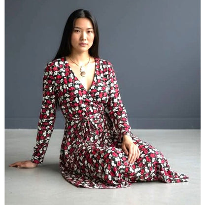 Brooks Brothers Faux Wrap Floral Dress Size M