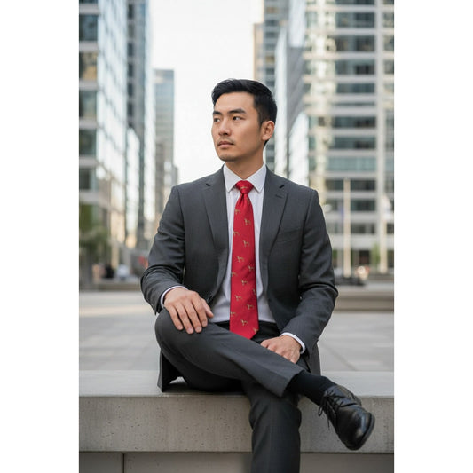 Paul Fredrick English Silk Dog Motif Tie – Made in USA