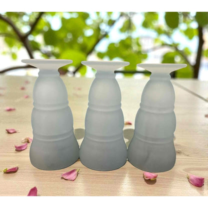 ONLY ONE!!! Vintage Indiana Glass “Icy Blue” Frosted Milkshake Glasses – Set of 3