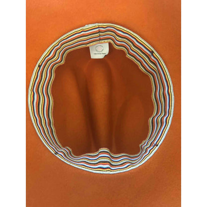 ONLY ONE!!! Travaux en Cours Côte d’Azur Orange Wool Felt Fedora Hat Made in France Size 56