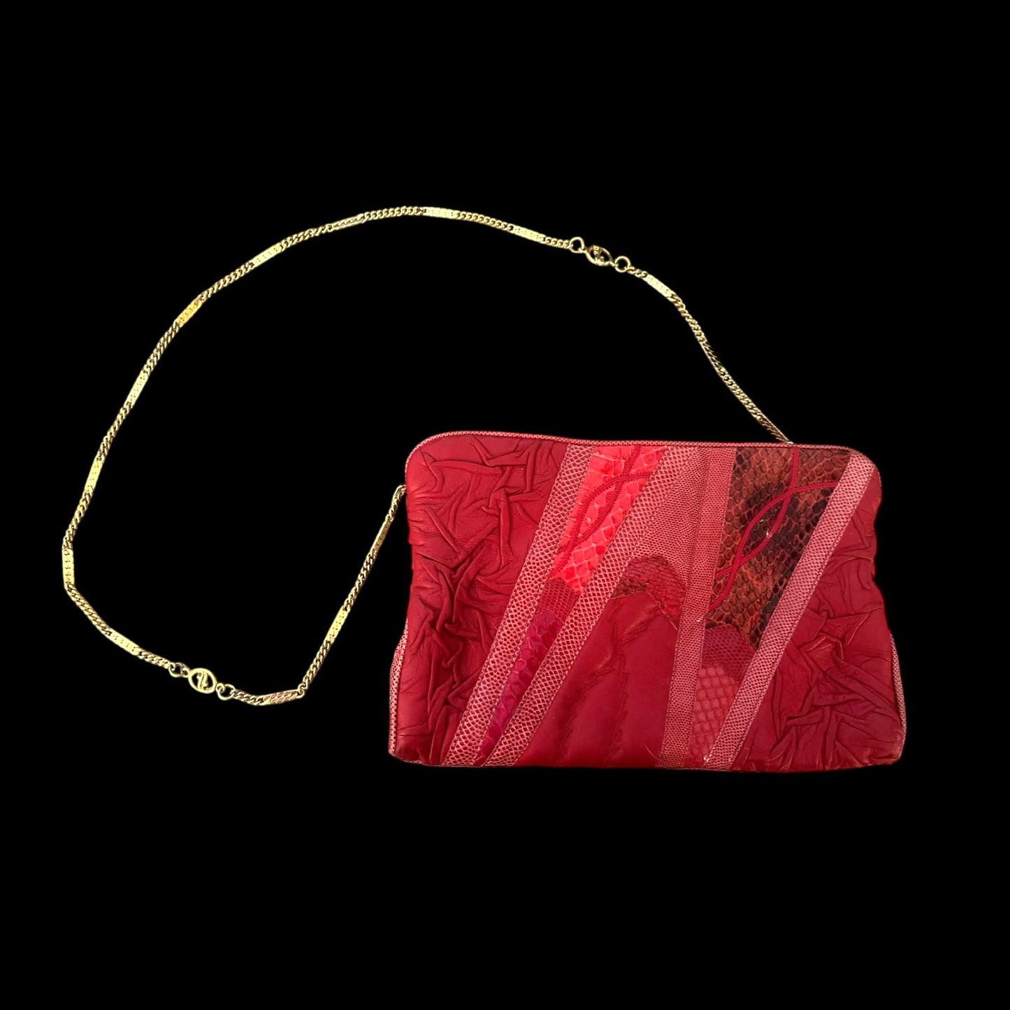 Vintage Carlo Fiori Red Leather Crossbody Clutch | Italy