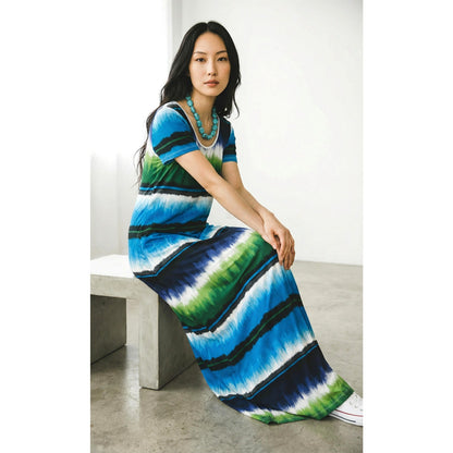 Tommy Bahama Ocean Stripe Maxi Dress – Size S Tall