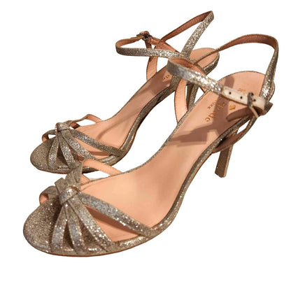 ONLY ONE!!! Kate Spade New York Silver FLORENCE Sparkle Heels ~ Size 8M