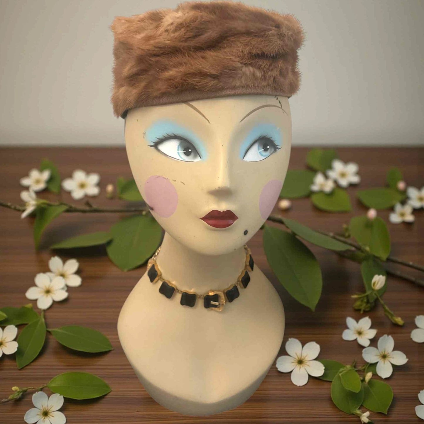 ONLY ONE!!! Vintage 1950s Mink Fur Pillbox Hat Cecile Original Classic Cocktail Jackie O EUC