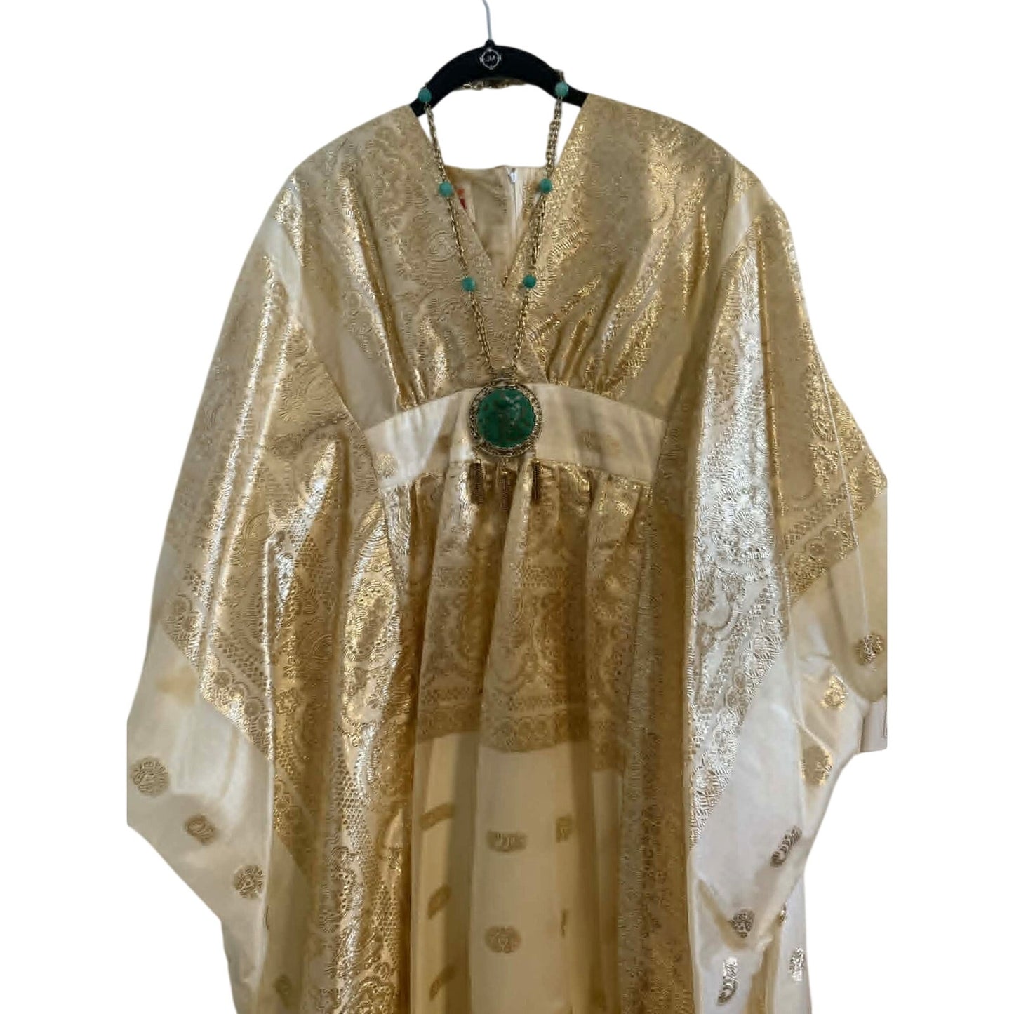Vintage 1970s Gold Metallic Caftan