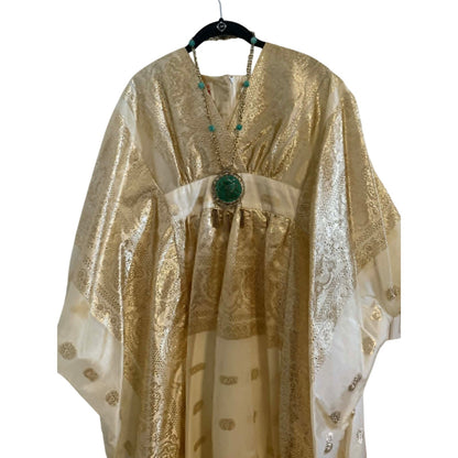 Vintage 1970s Gold Metallic Caftan