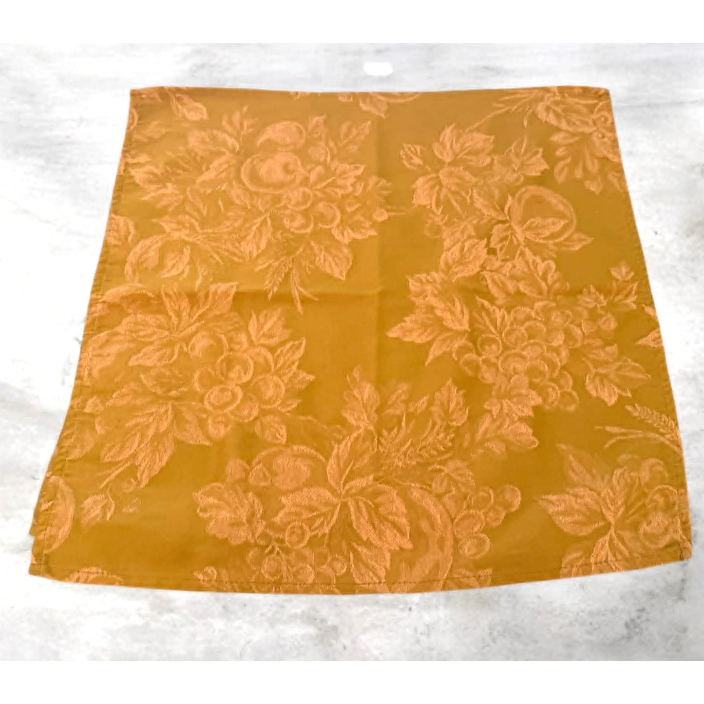 Vintage Ralph Lauren Cloth Napkins Set of 6 Gold Damask Floral Jacquard 17x17