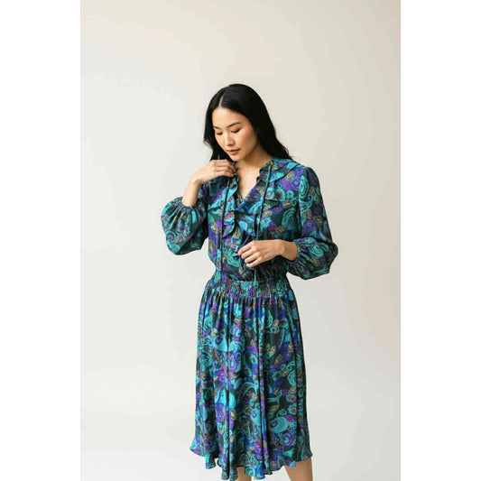 ONLY ONE!!! Vintage Plaza South Flowy Colorful Floral Print Dress ~ Size 8