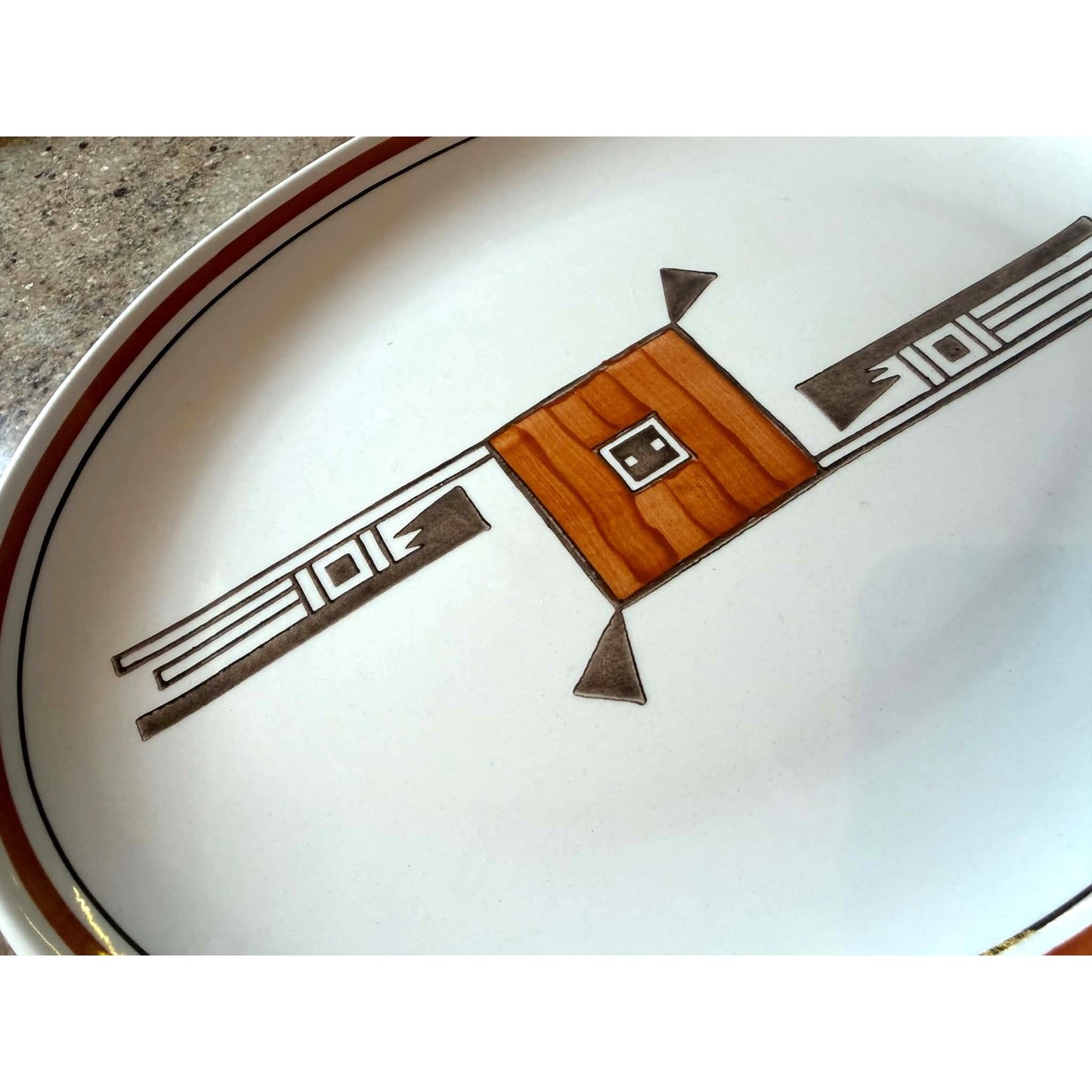 Vintage Metlox Vernon Ware Mid-Century Modern Ceramic Serving Platter