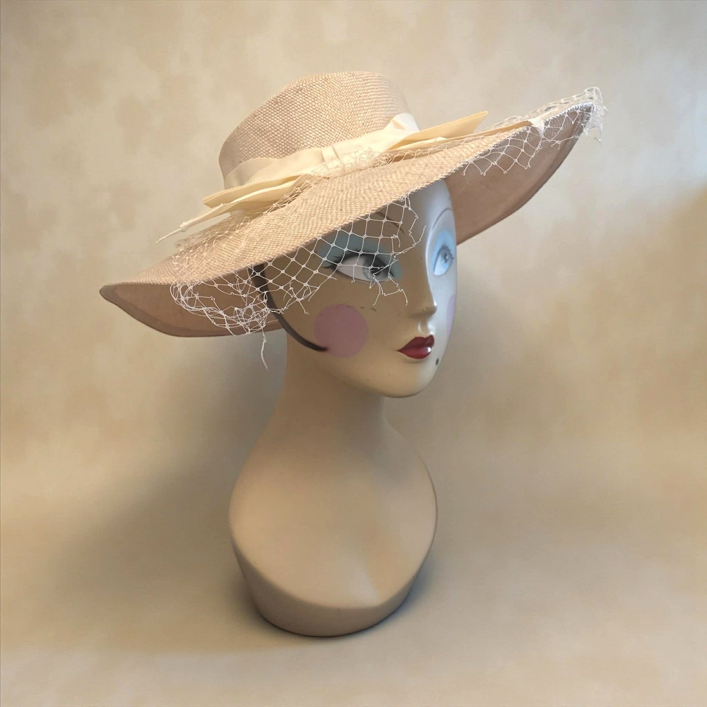 ONLY ONE!!! Vintage 1950s Epnie Wide Brim Straw Hat