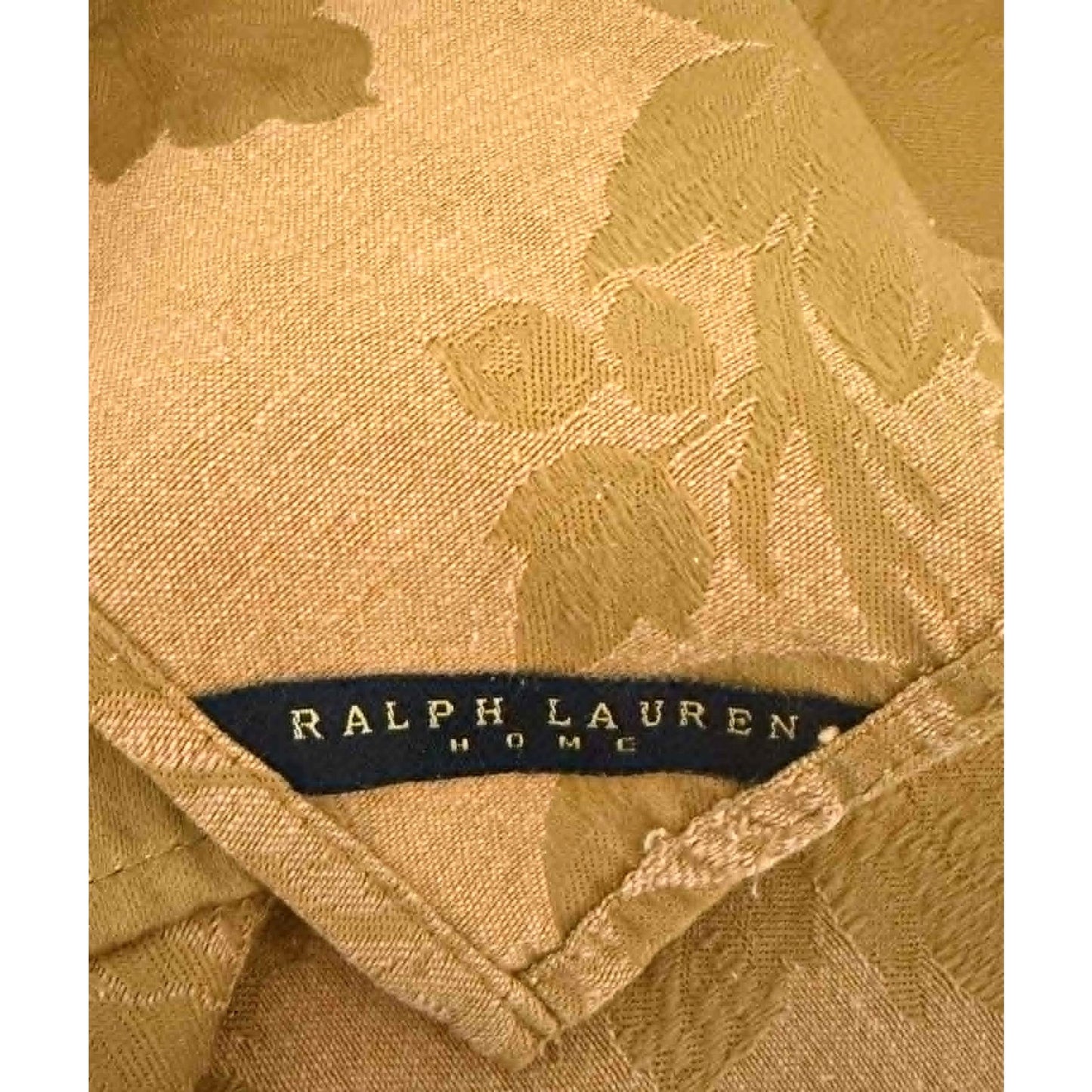 Vintage Ralph Lauren Cloth Napkins Set of 6 Gold Damask Floral Jacquard 17x17