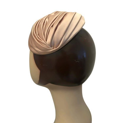 Vintage 1950s Gene Doris New York Satin Turban Cocktail Hat