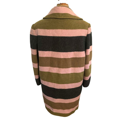 Vintage Betty Rose Striped Wool Coat | Mod 60s–70s Statement