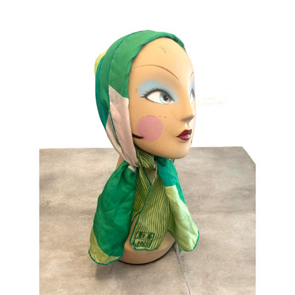 Vintage Vera Green 70s Silk Scarf