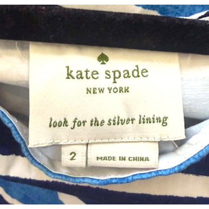 Kate Spade NY Mariella Blue White Stripe Dress Size 2