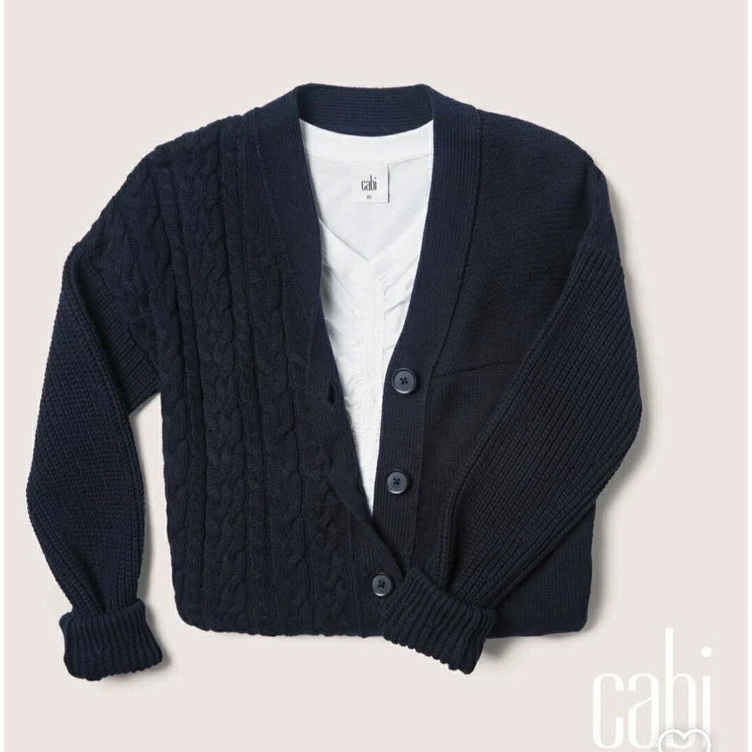 cabi Textbook Navy Pocket Cardigan | Curated Classic