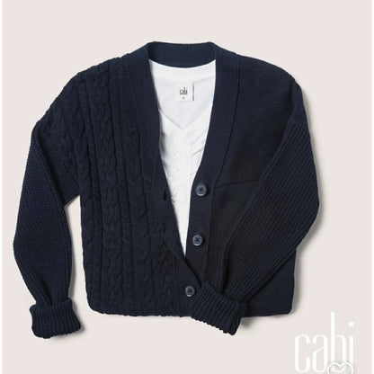 cabi Textbook Navy Pocket Cardigan | Curated Classic