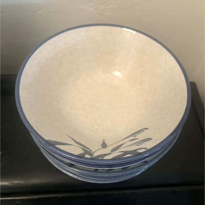 Vintage Japanese Stoneware Bowls Set of 5