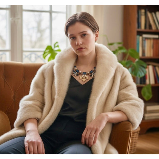 Vintage Ivory Mink Fur Stole Norman’s Furs Fresno One Size