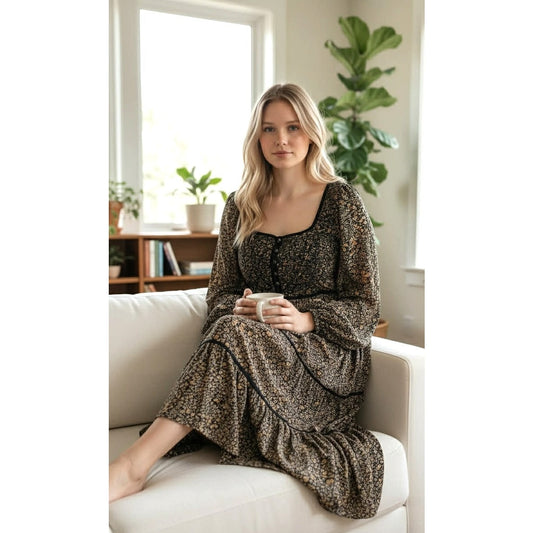 Madewell Boho Floral Cottage Garden Midi Dress with Pockets – Size 4