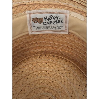 ONLY ONE!!! Vintage 1970s Happy Cappers By The Field Company CA Straw Wide Brim Hat