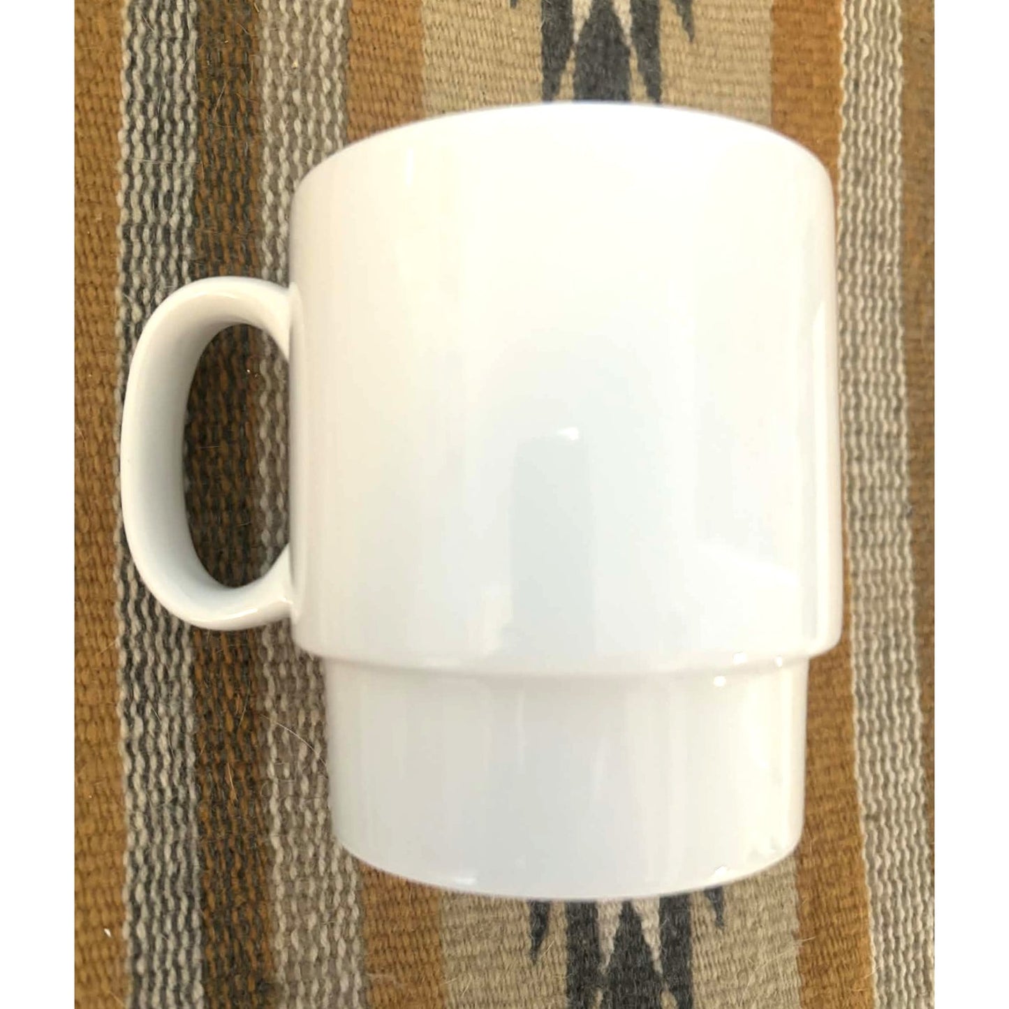 Crate & Barrel Bauhaus II White Porcelain Coffee Mugs – Set of 2