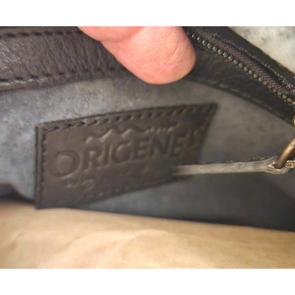 ONLY ONE!!! Origene Designer $495 Leather Fringe Crossbody Black/Cream Luxury Handbag